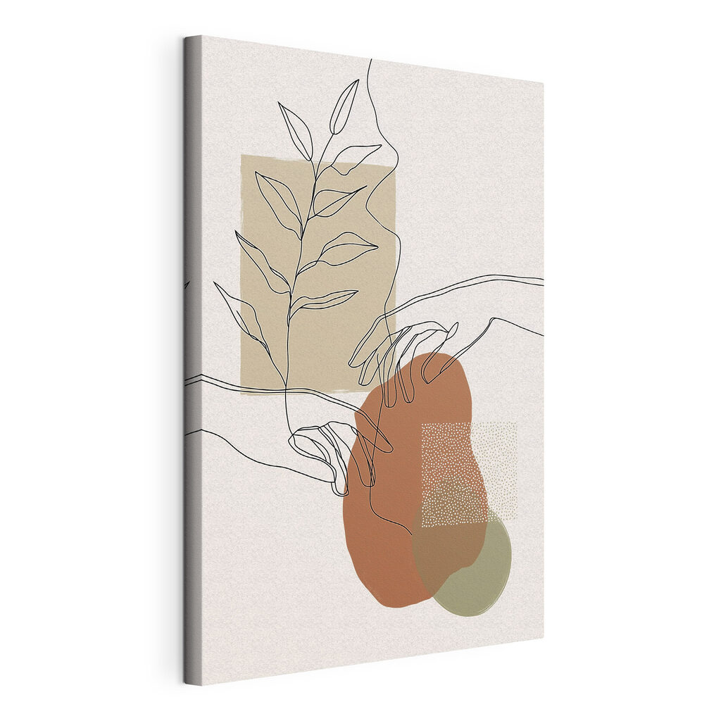 Kontury dłoni wśród terakoty — widok produktu