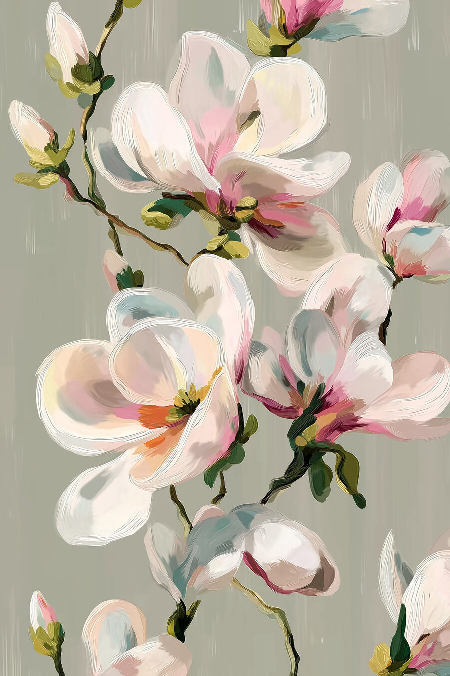 Różowa magnolia — cały wzór