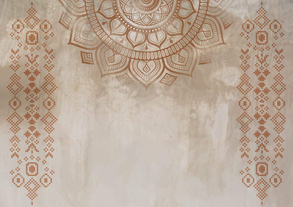 Mandala w ciepłych liniach — cały wzór