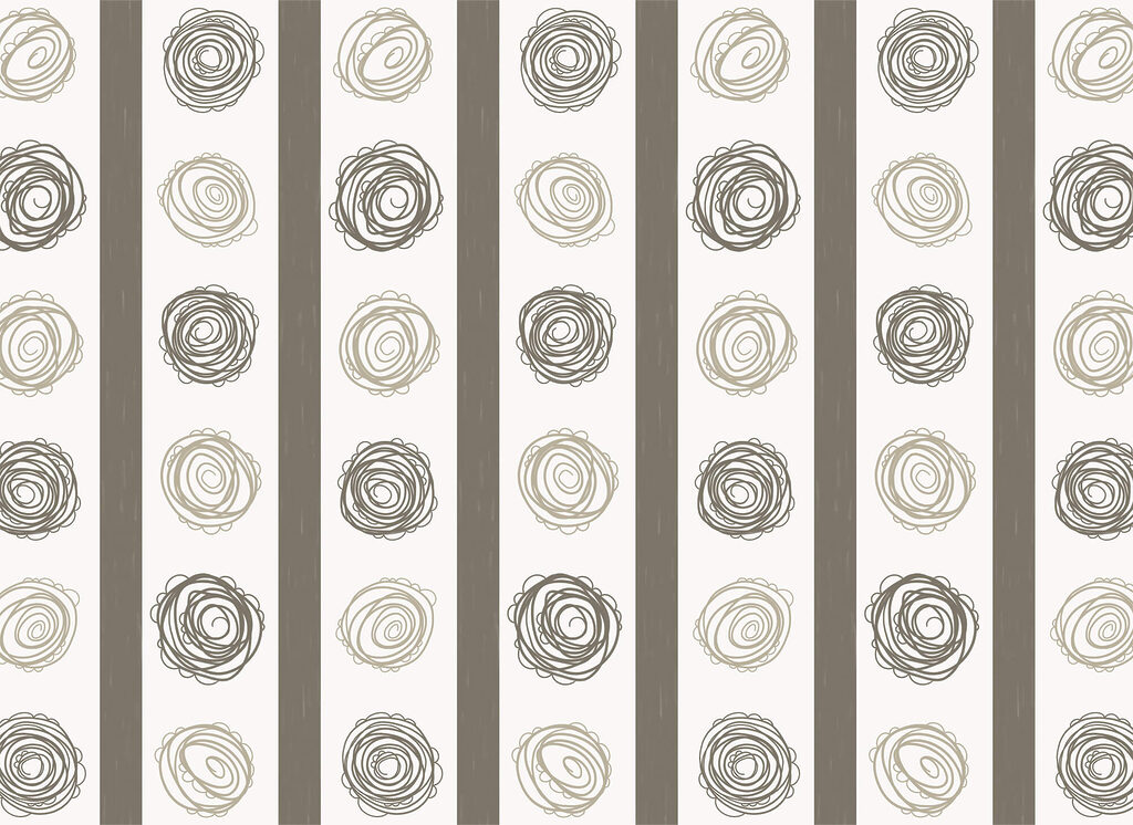 Spirale między pionowymi pasami — cały wzór