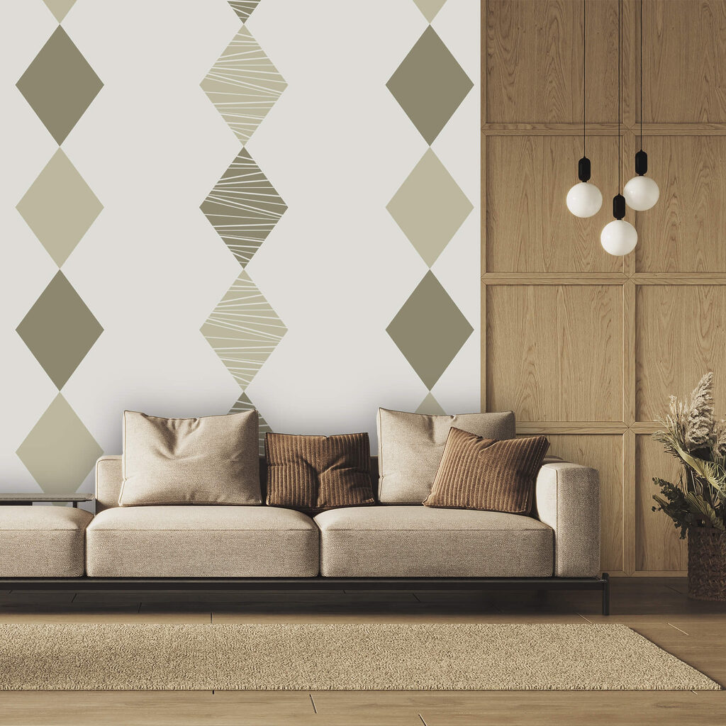 Romby w ziemistych odcieniach — wnętrze 1