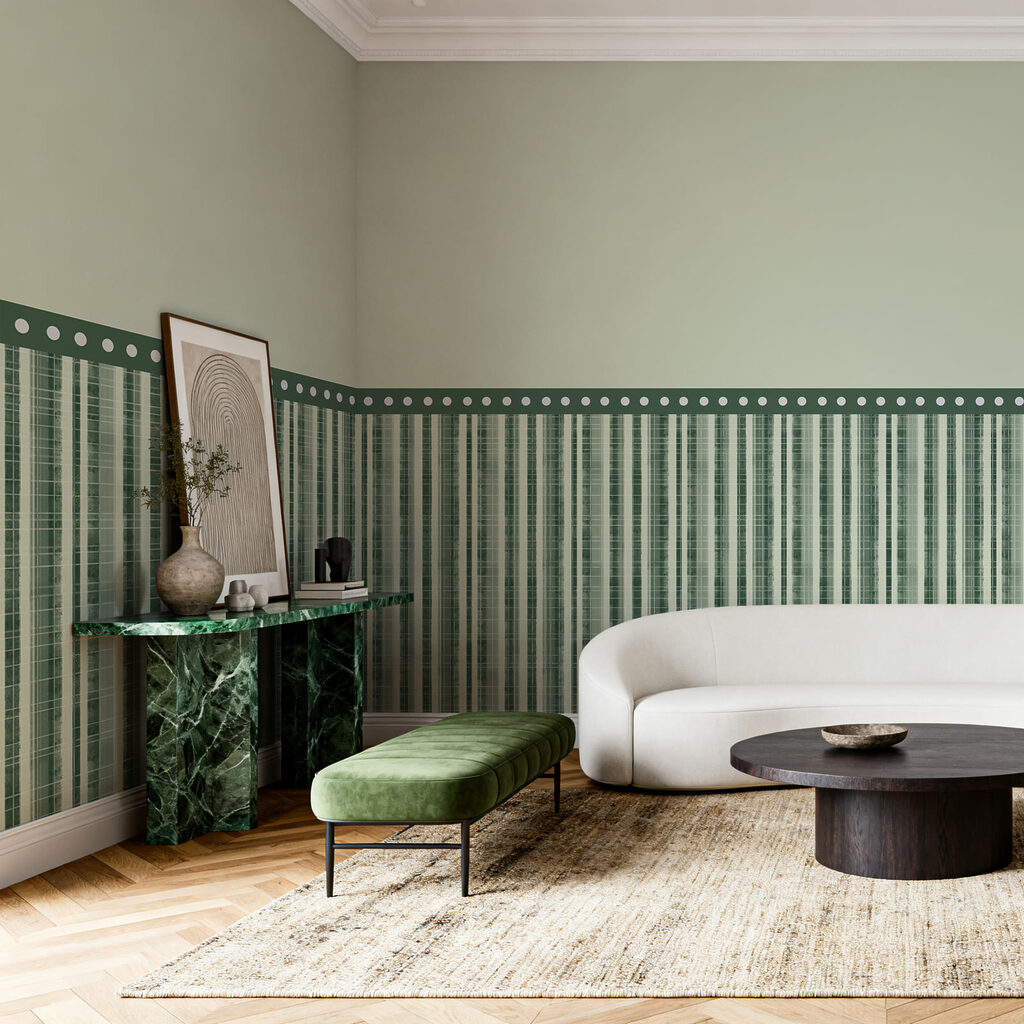 Pasy pod kropkowaną krawędzią — wnętrze 1