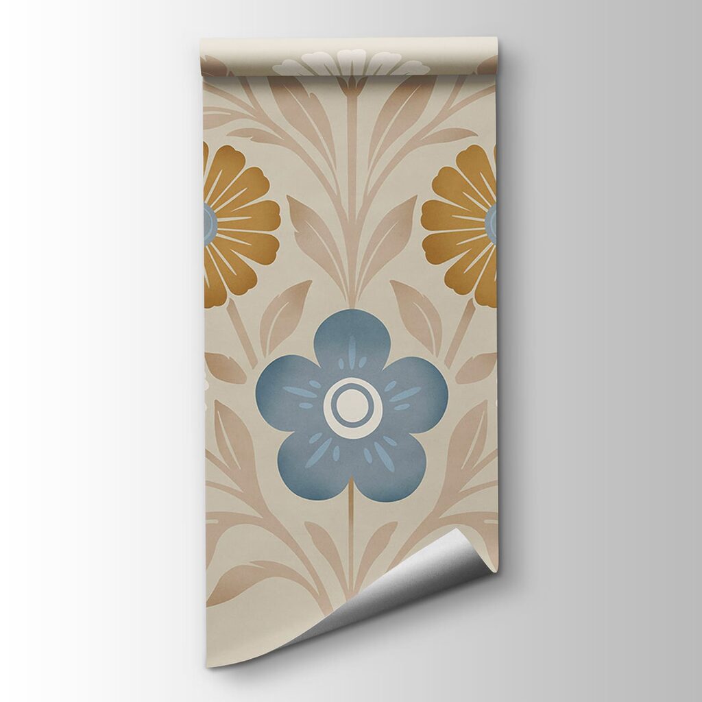 Kwiaty w okrągłym ornamencie — widok produktu