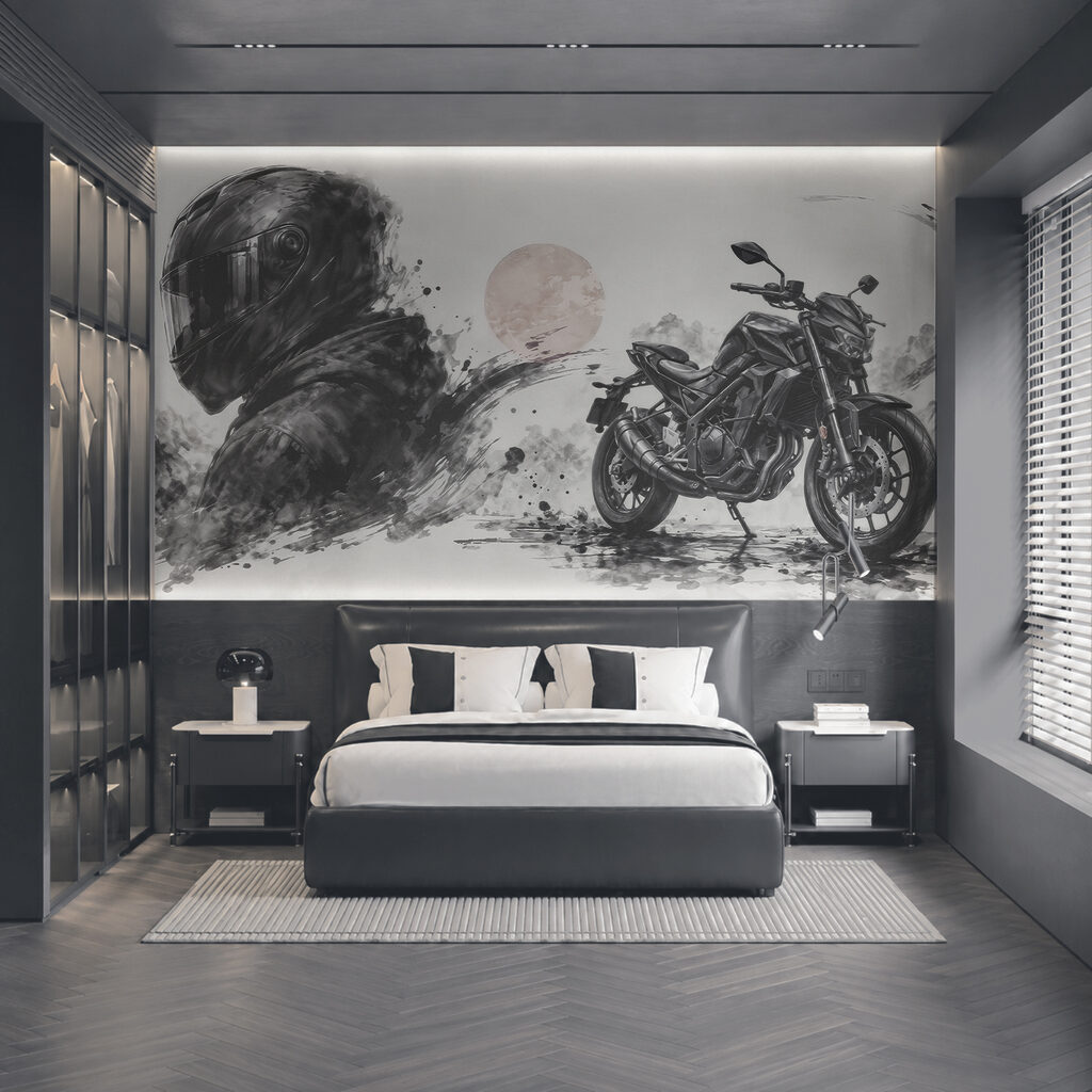 Motocykl wśród pociągnięć pędzla — wnętrze 3