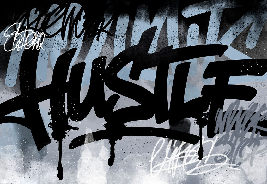Duże litery graffiti — cały wzór
