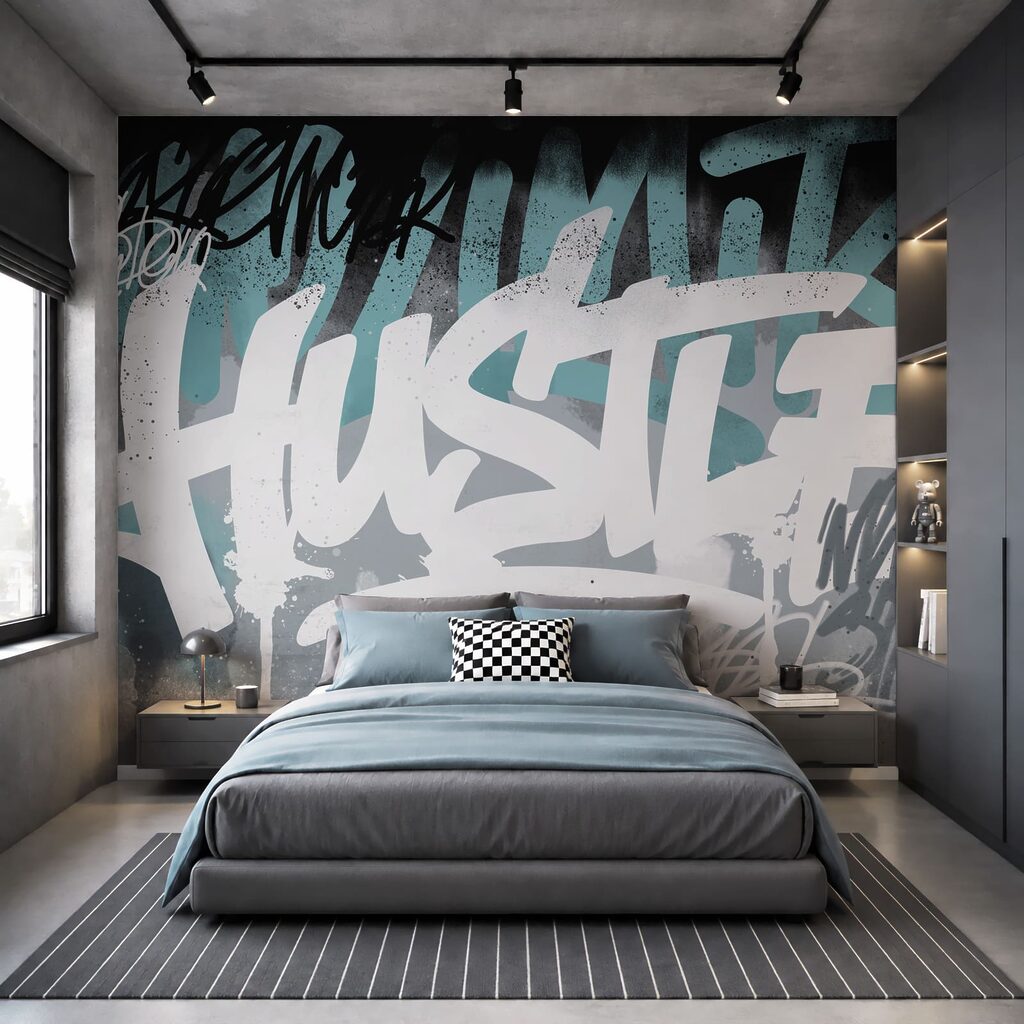 Duże litery graffiti — wnętrze 1