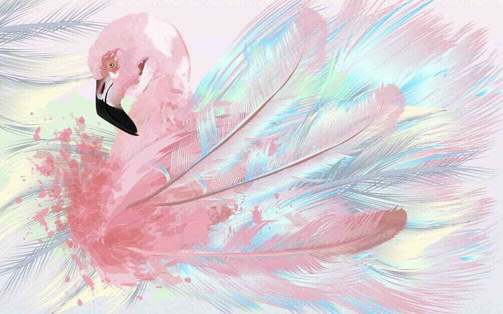 Flaming w pastelowych smugach — cały wzór