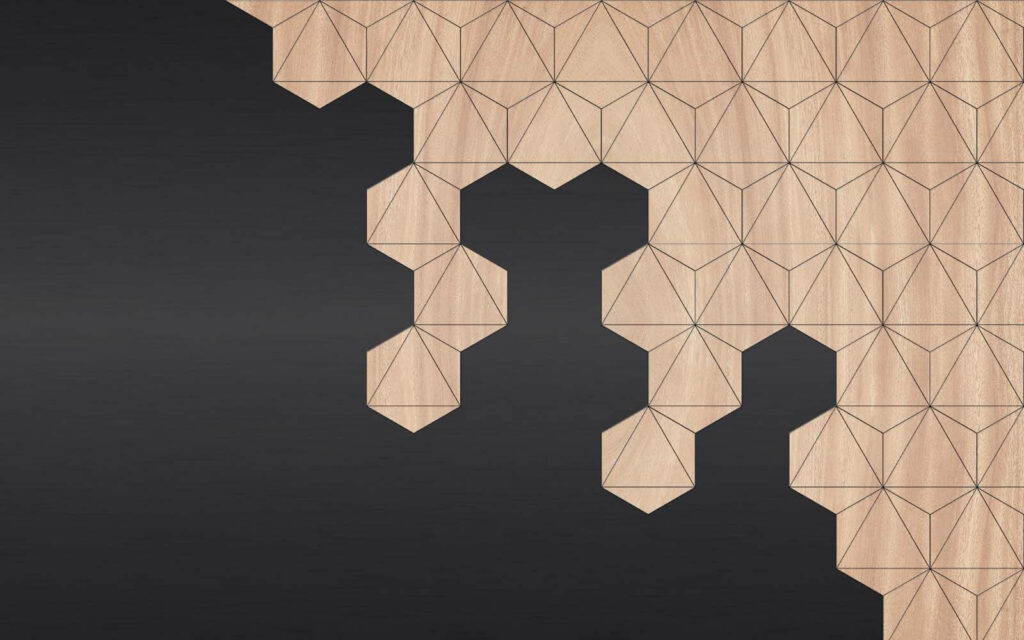 Geometryczny narożnik na czerni — cały wzór