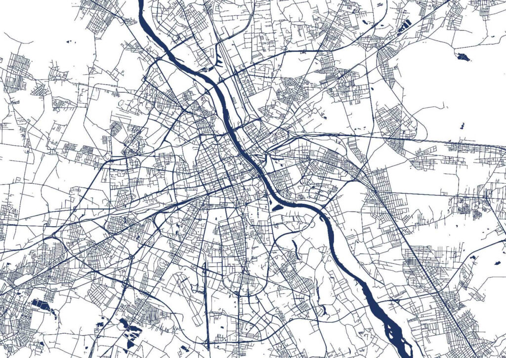 Plan miasta z rzeką — cały wzór