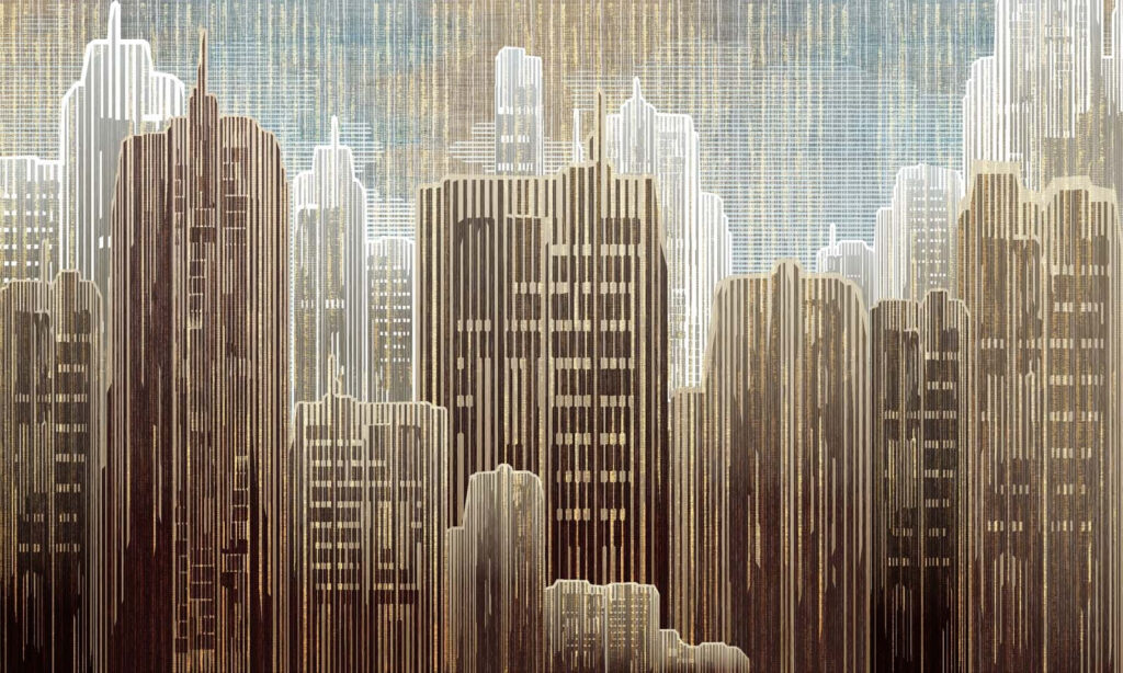 Miasto w złotych liniach — cały wzór
