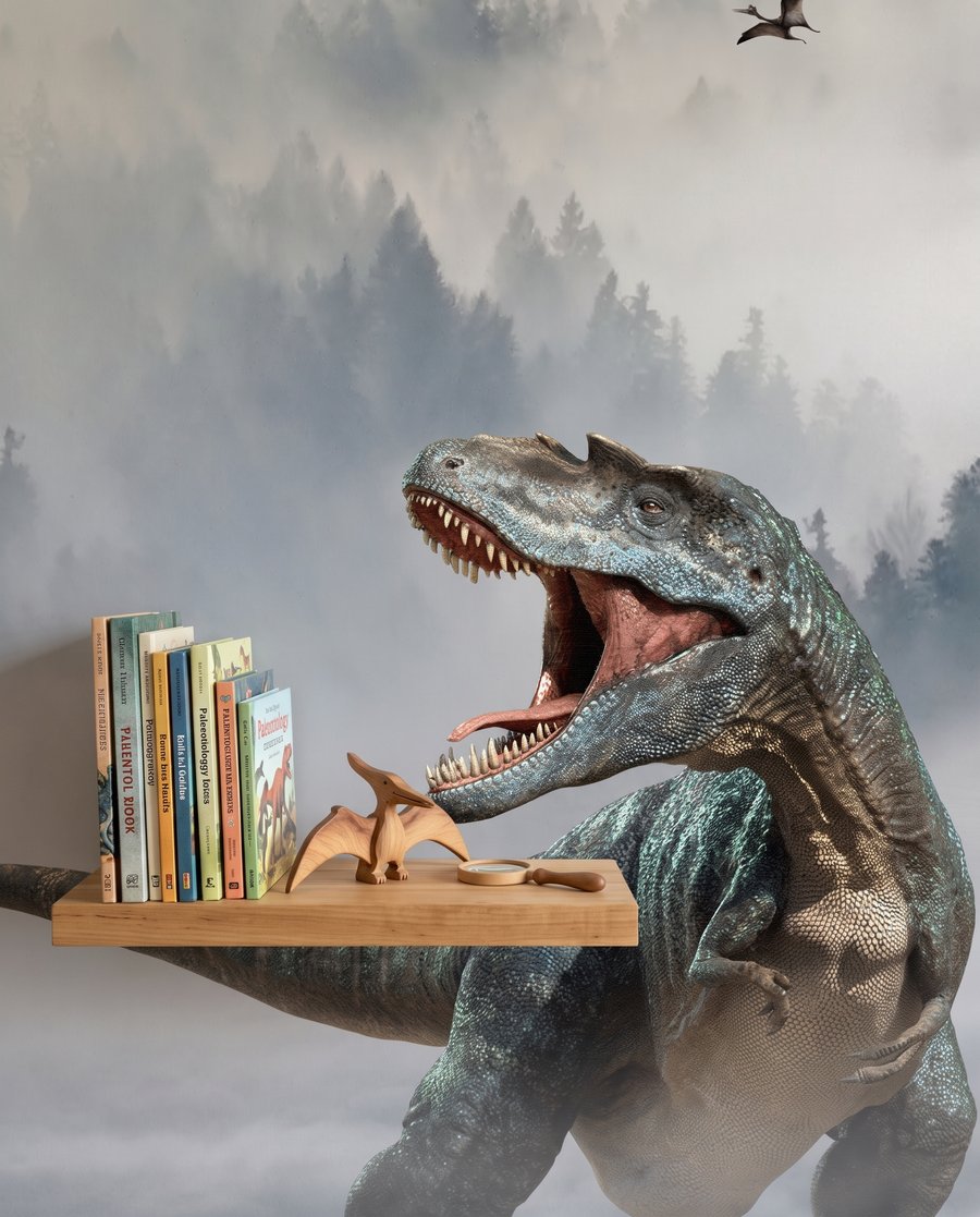 Dinozaury w górskiej mgle — detal