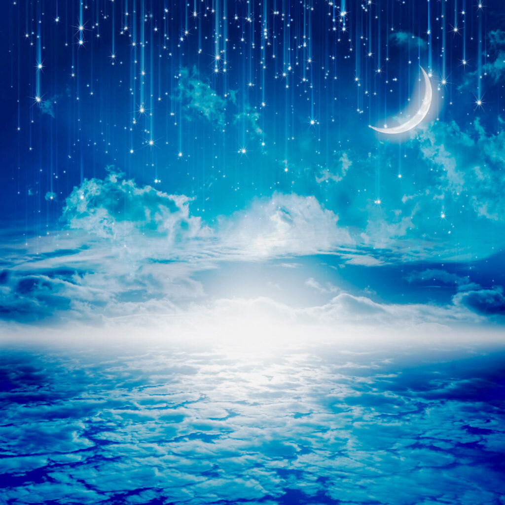 Księżyc nad nocnymi falami — cały wzór