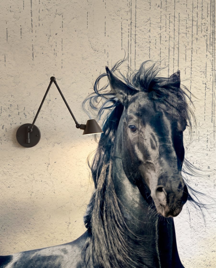 Konie w świetle — detal