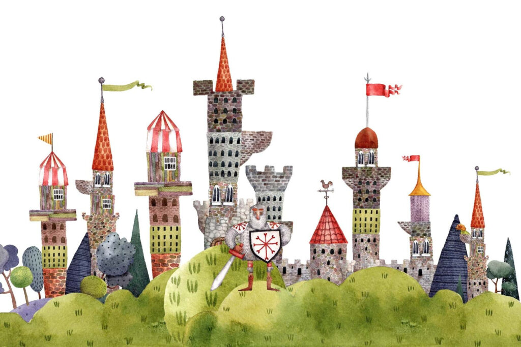 Małe zamki na wzgórzach — cały wzór