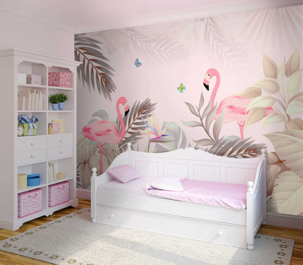 Flamingi wśród liści — wnętrze 9