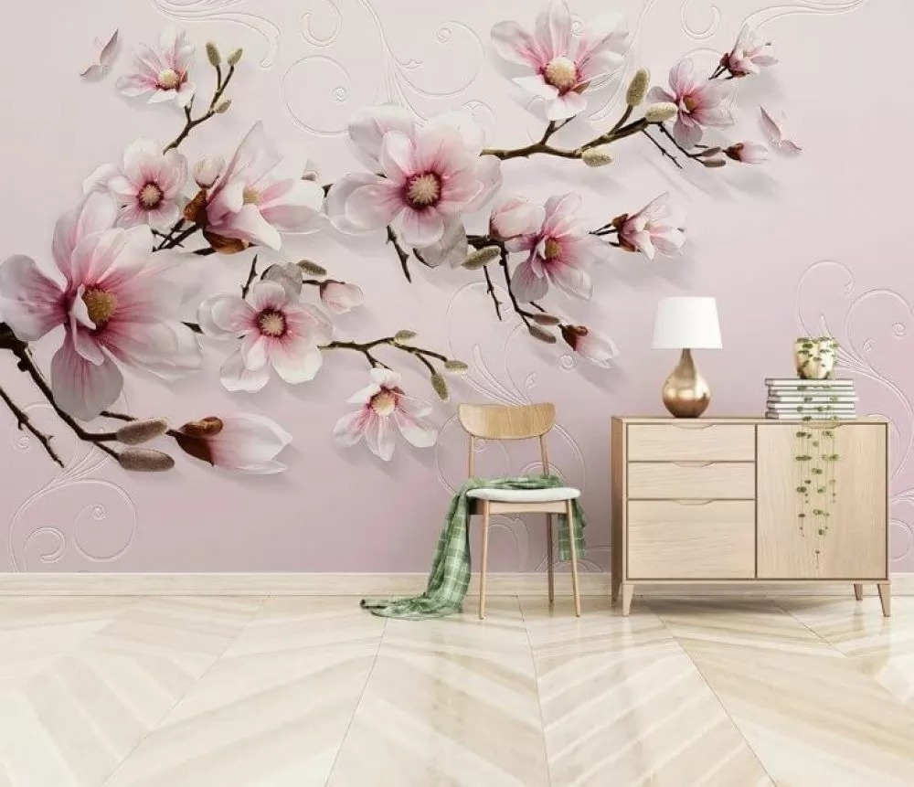 Magnolia na różowym tle — wnętrze 1