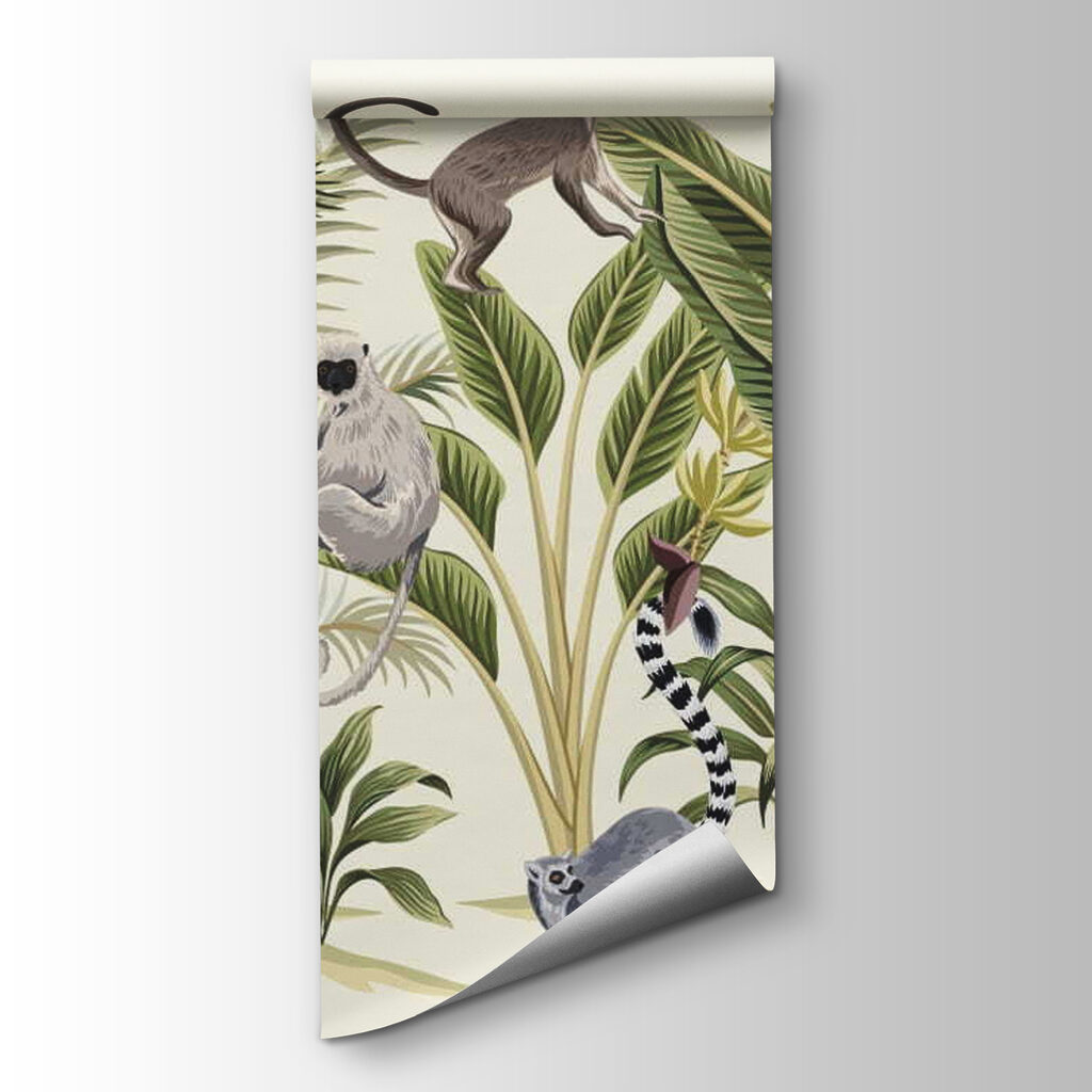Małpy wśród rysowanych palm — widok produktu