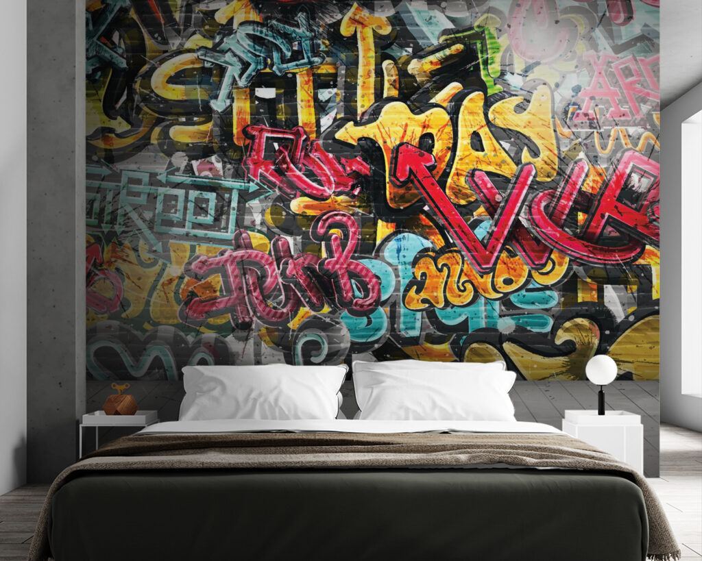 Ściana pełna graffiti — wnętrze 3