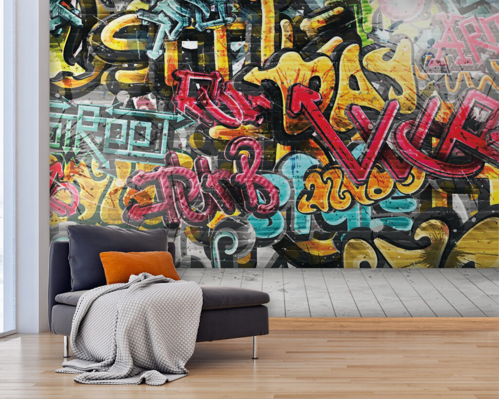 Ściana pełna graffiti — wnętrze 5