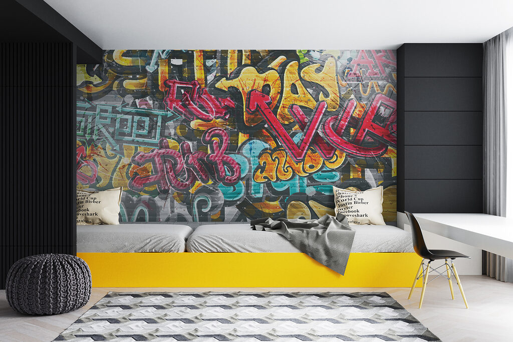 Ściana pełna graffiti — wnętrze 6
