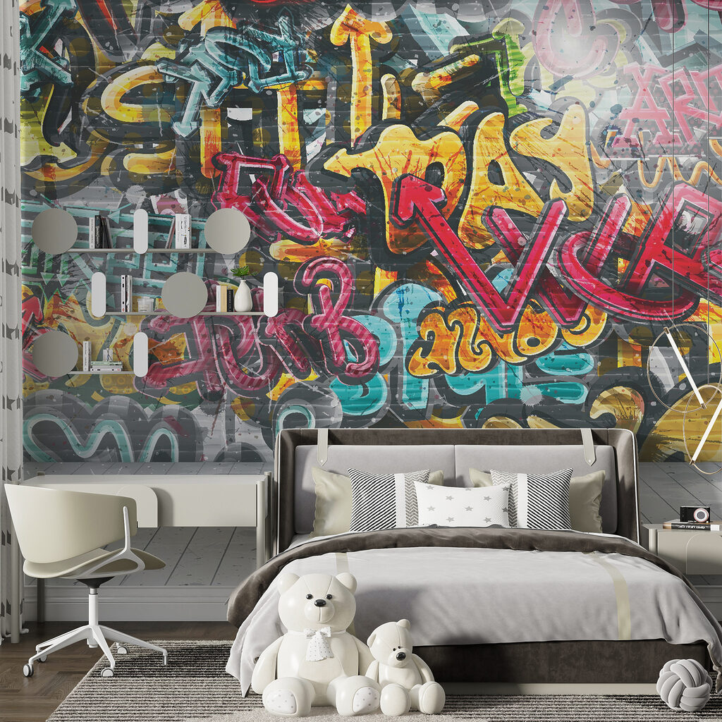 Ściana pełna graffiti — wnętrze 7