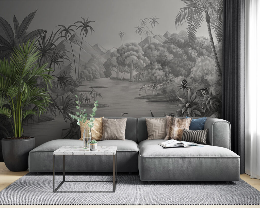 Rzeka wśród palm — wnętrze 8