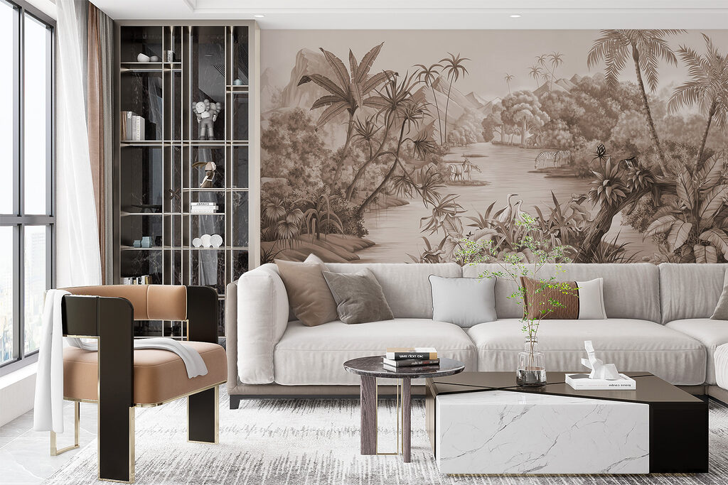 Rzeka wśród palm — wnętrze 2