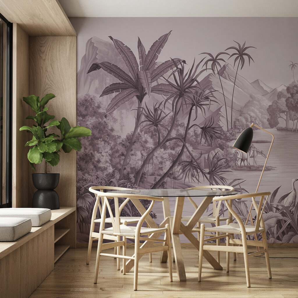 Rzeka wśród palm — wnętrze 1