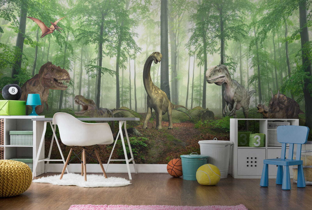Dinozaury w słonecznym lesie — wnętrze 1