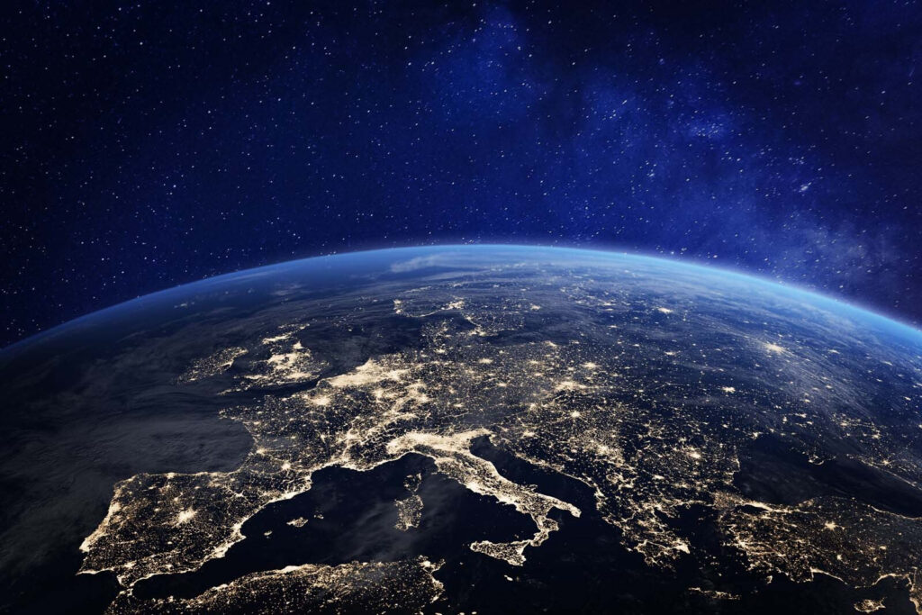 Europa w nocy — cały wzór