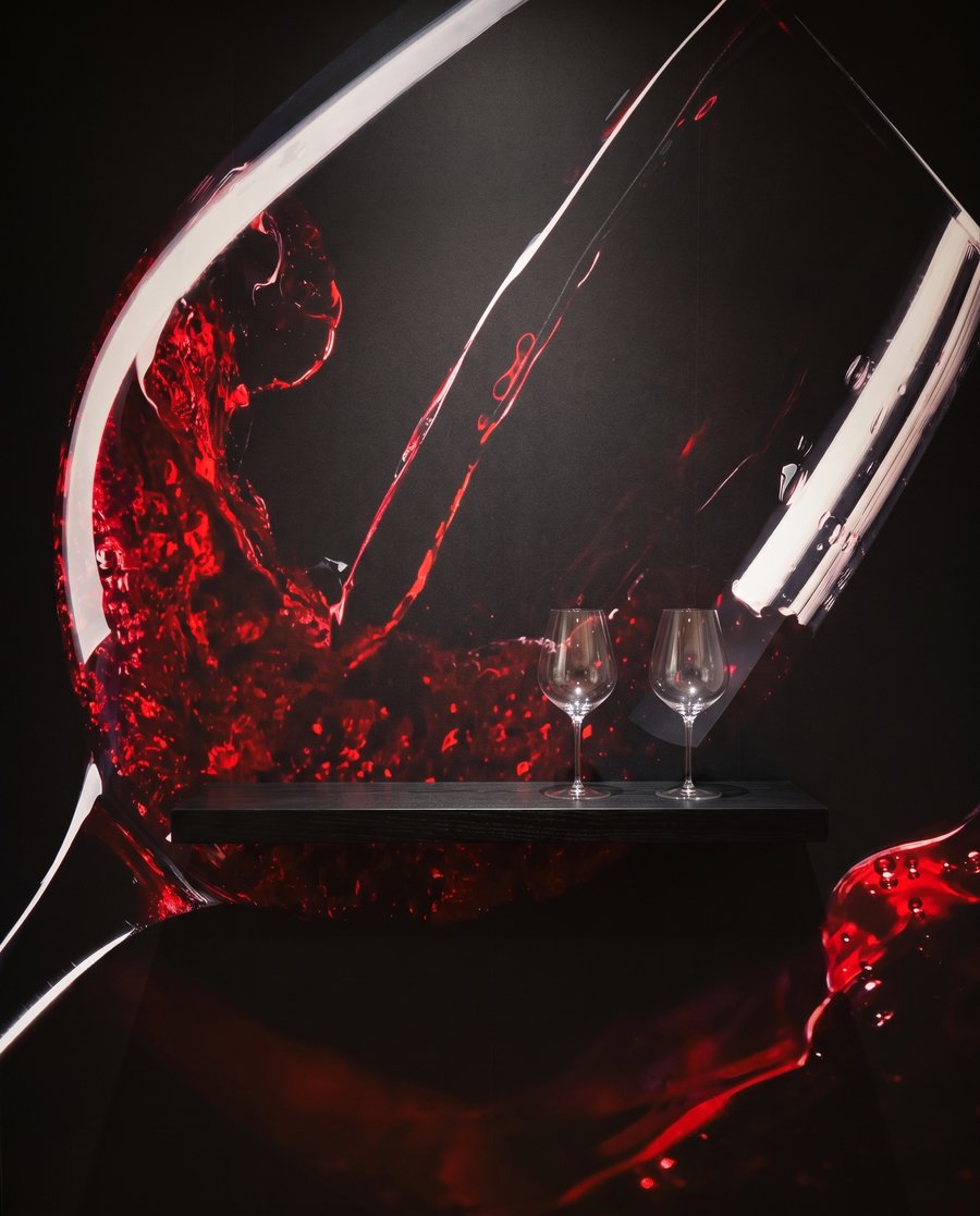 Czerwone wino w ruchu — detal