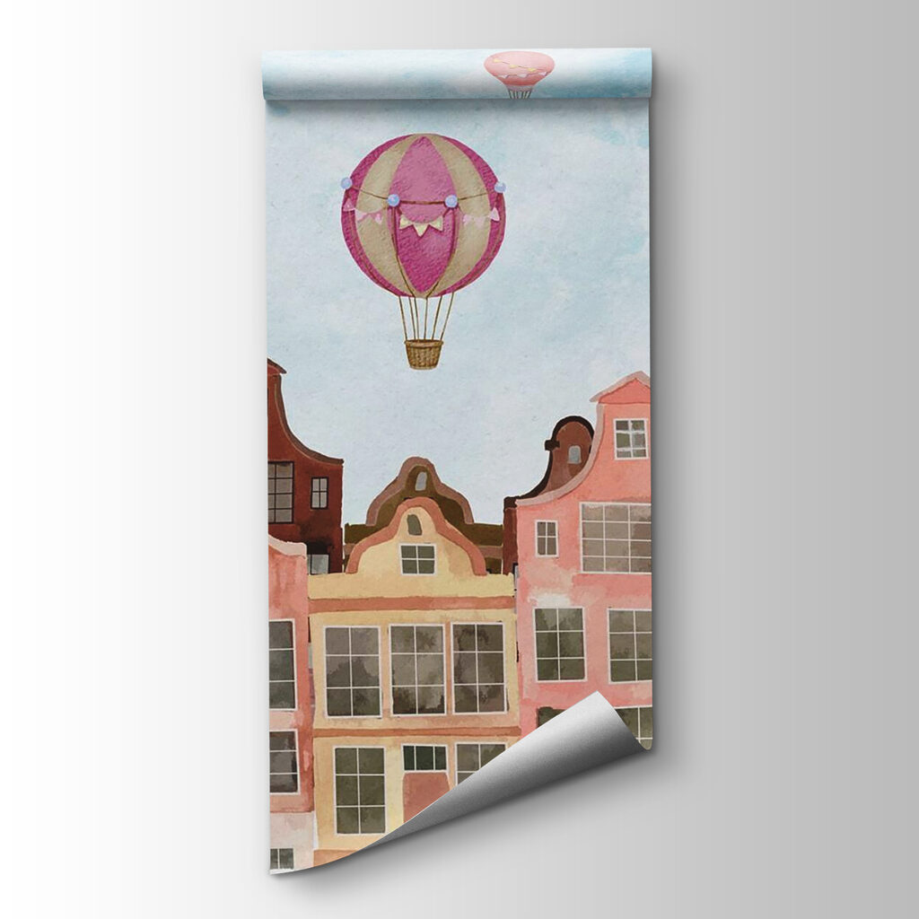 Balony nad kolorowymi kamienicami — widok produktu
