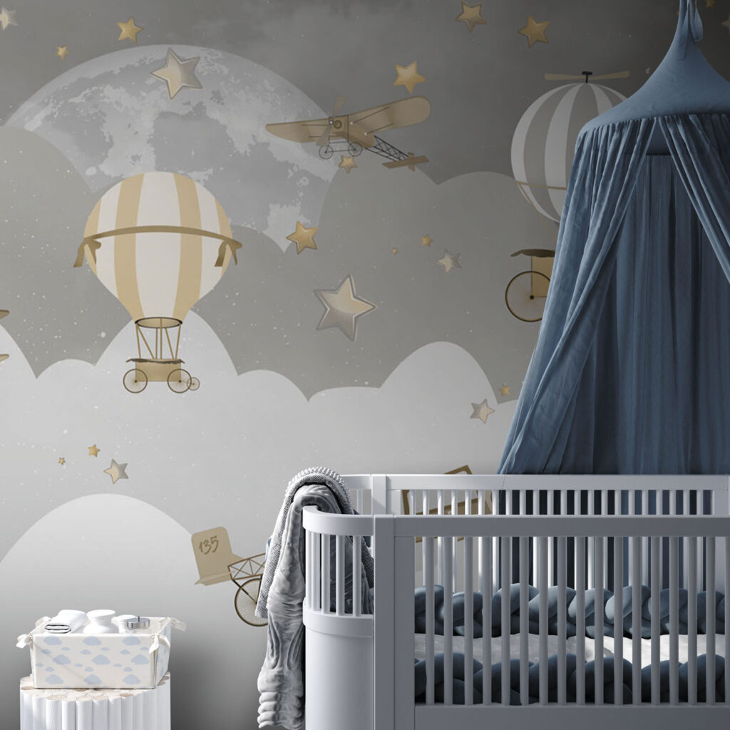 Balony nad szarymi chmurami — wnętrze 3