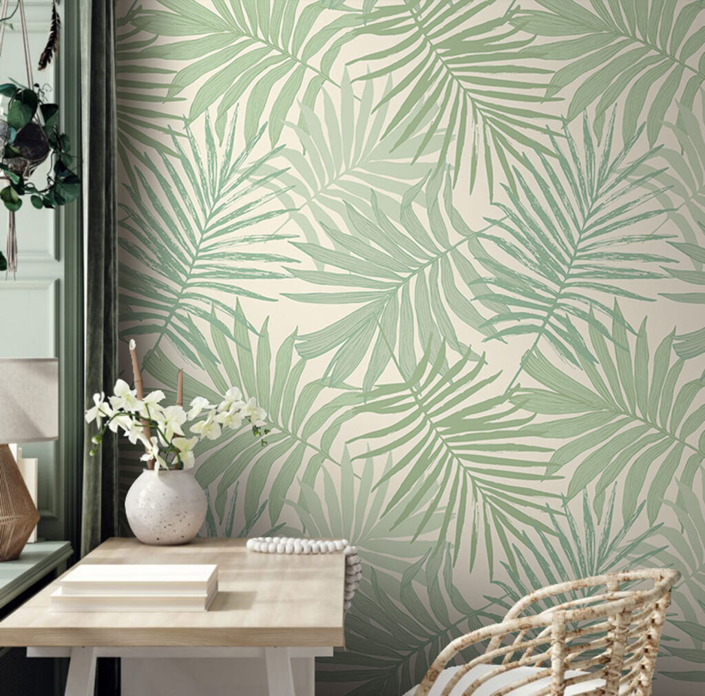 Drobne zielone liście palm — wnętrze 1