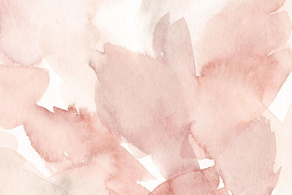Różowe liście z akwareli — cały wzór