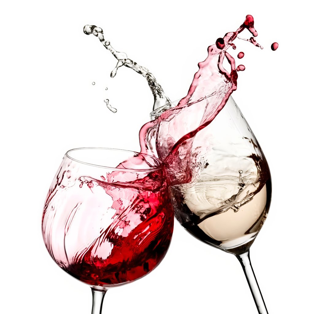Wino pryska znad kieliszków — cały wzór