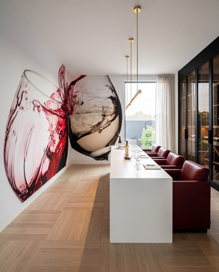 Wino pryska znad kieliszków — wnętrze 5