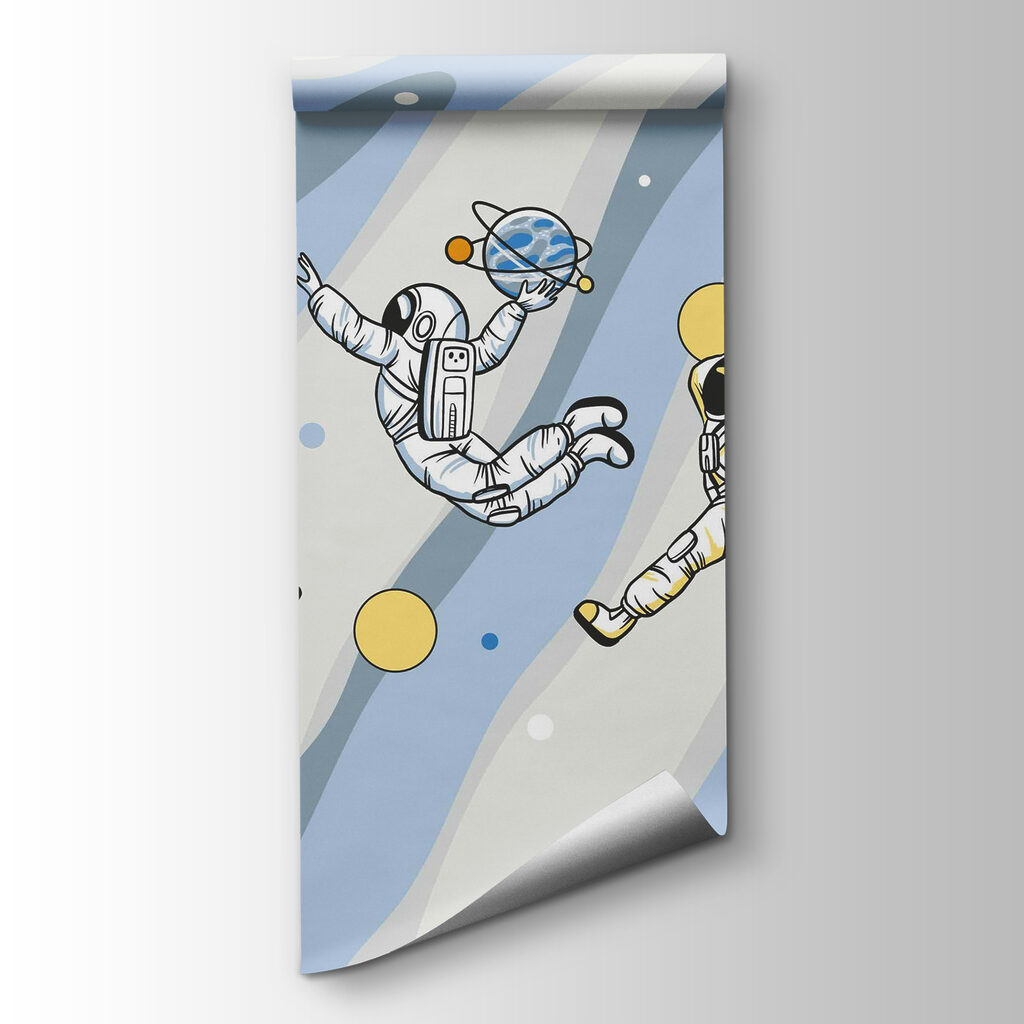 Astronauci wśród kolorowych pasów — widok produktu