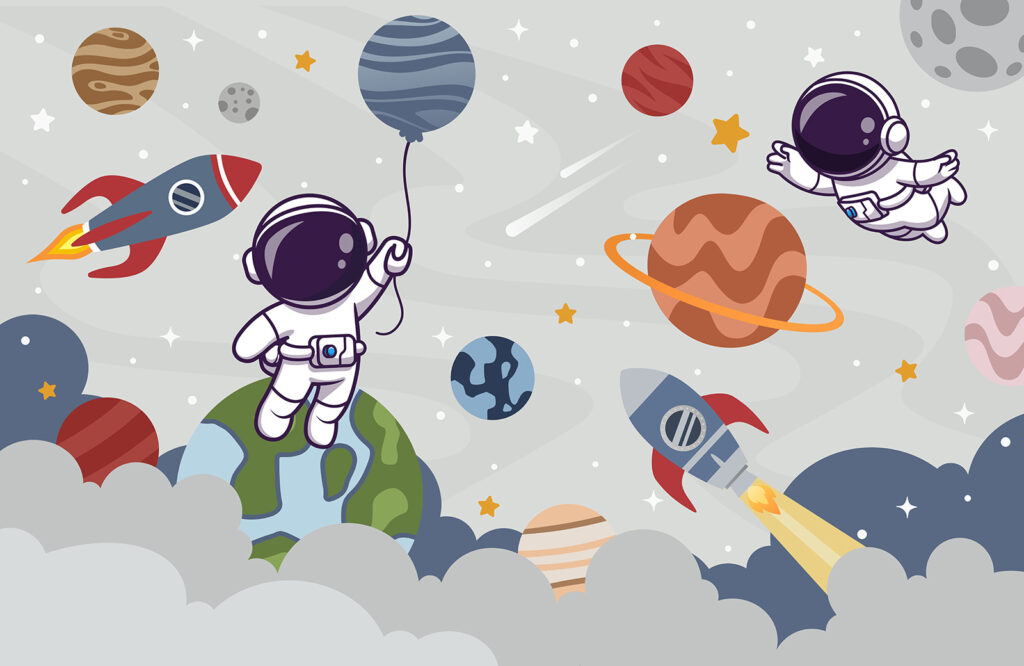Astronauci wśród planet — cały wzór