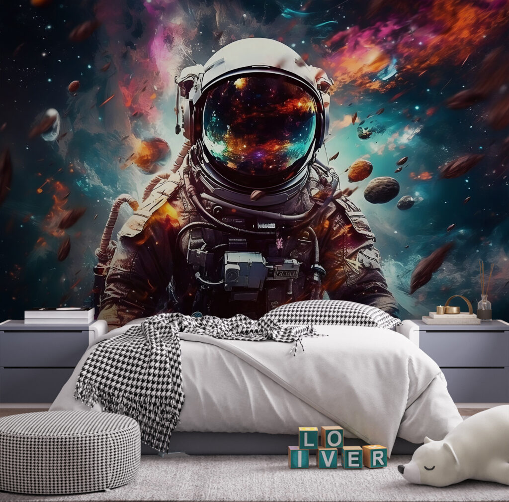 Astronauta w kolorowej mgławicy — wnętrze 2