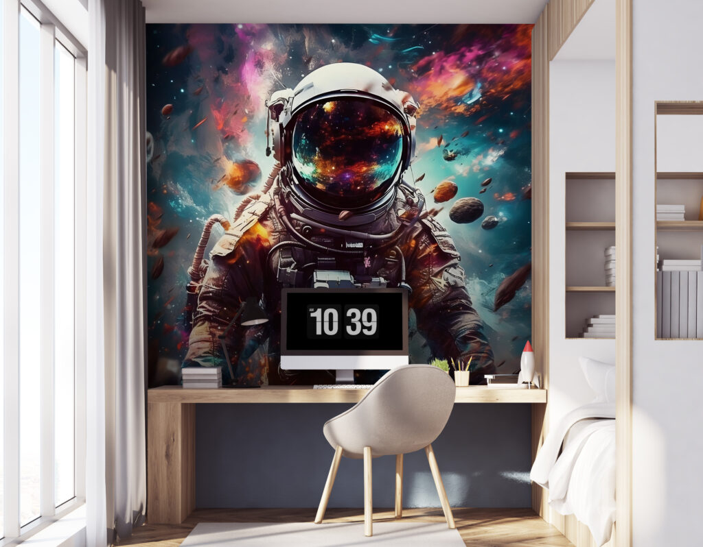 Astronauta w kolorowej mgławicy — wnętrze 3