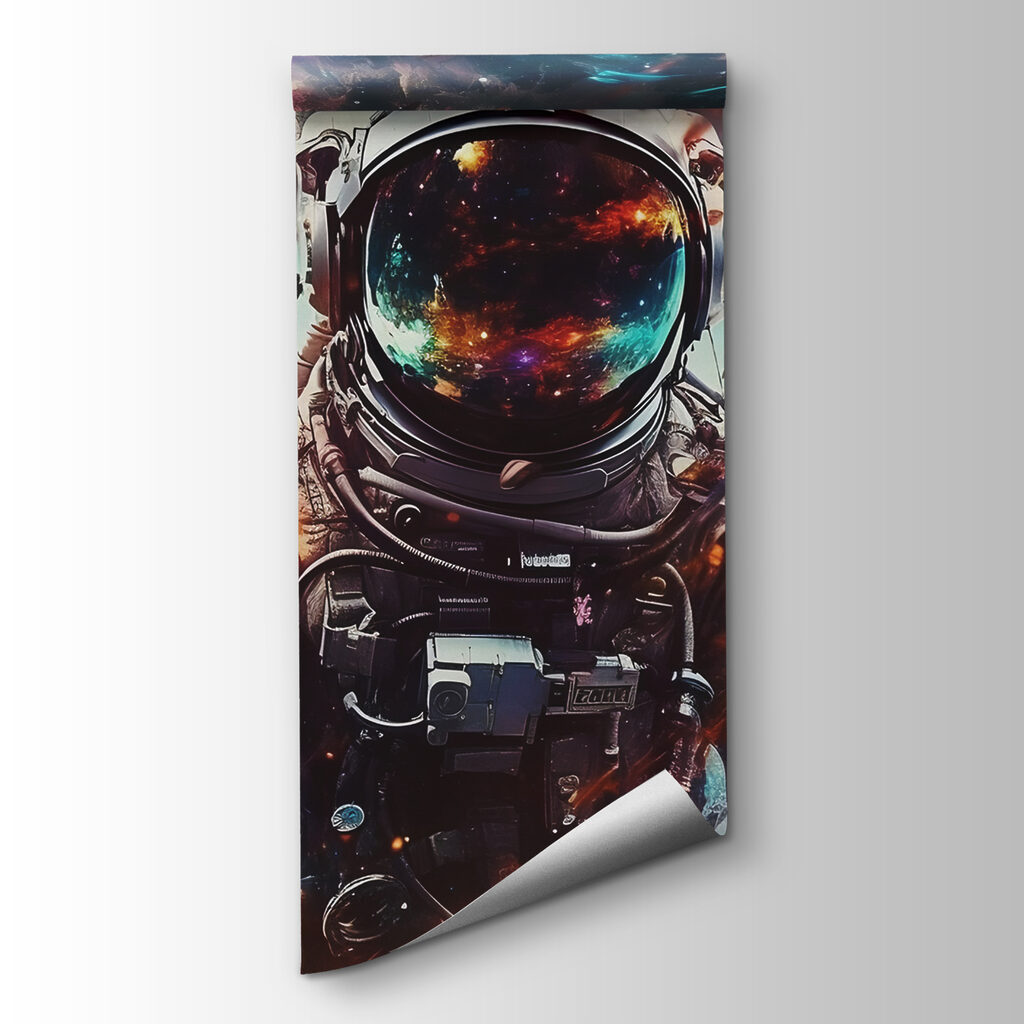 Astronauta w kolorowej mgławicy — widok produktu