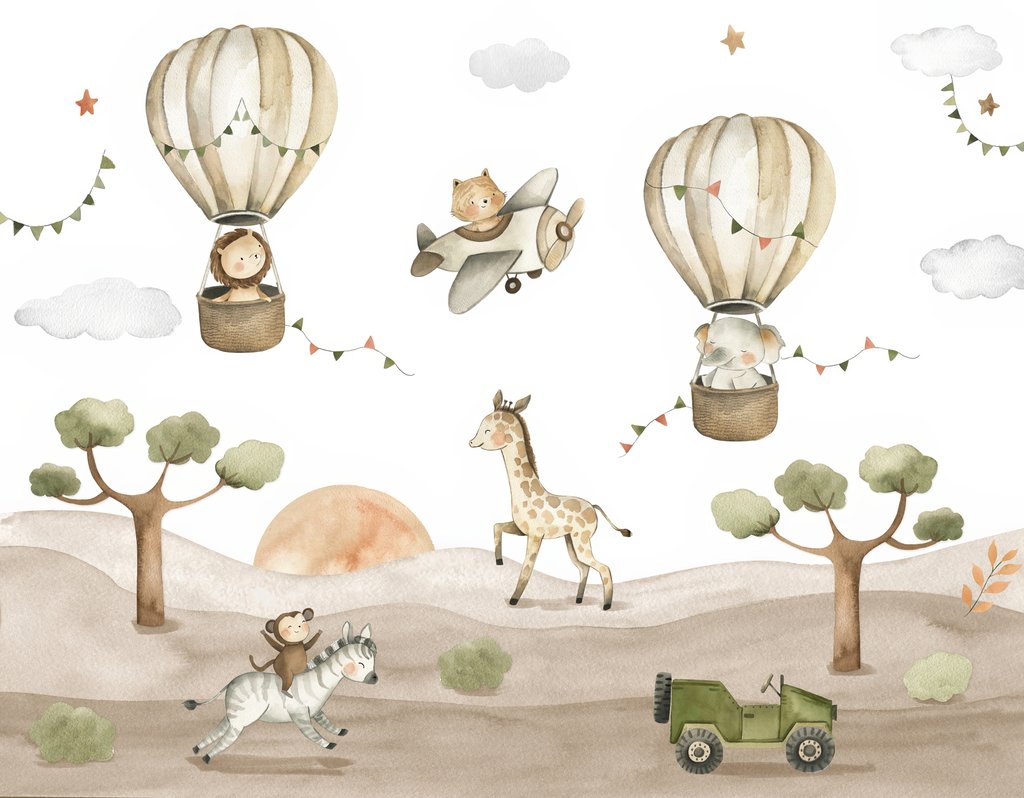Safari pod balonami — cały wzór