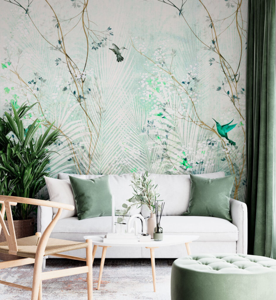 Kolibry wśród palmowych liści — wnętrze 1