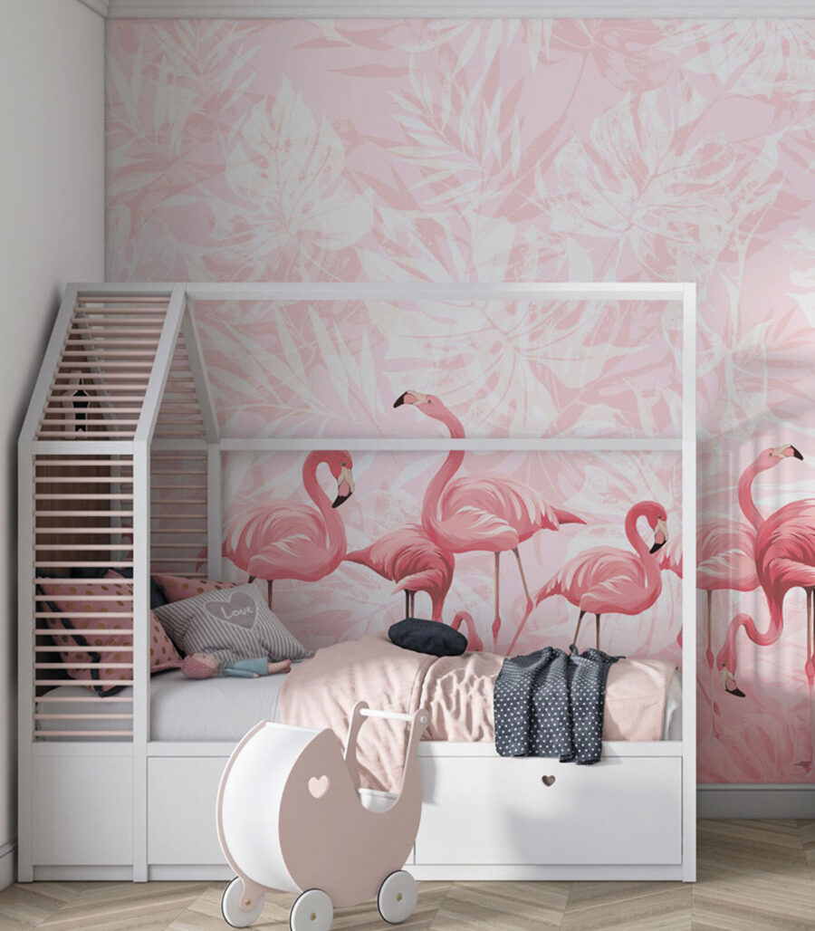 Flamingi w gromadzie we wnętrzu