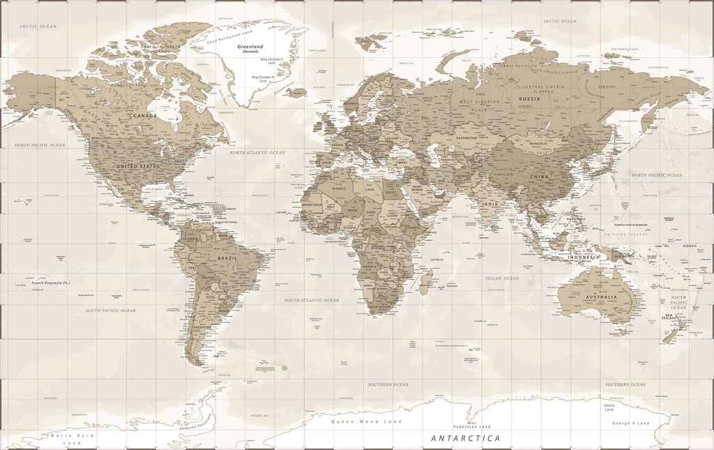 Stara mapa świata — cały wzór