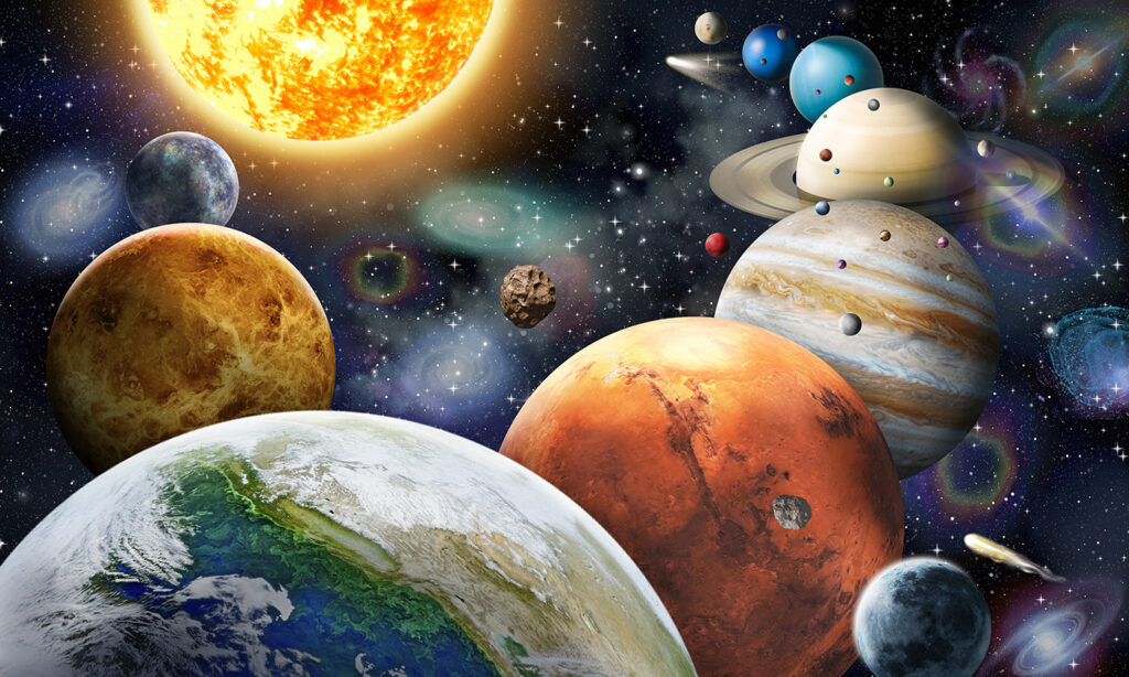 Planety pod wielkim słońcem — cały wzór