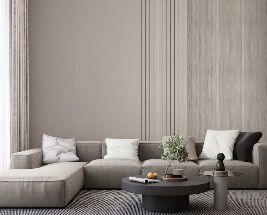 Spokojne pasy w taupe — wnętrze 3