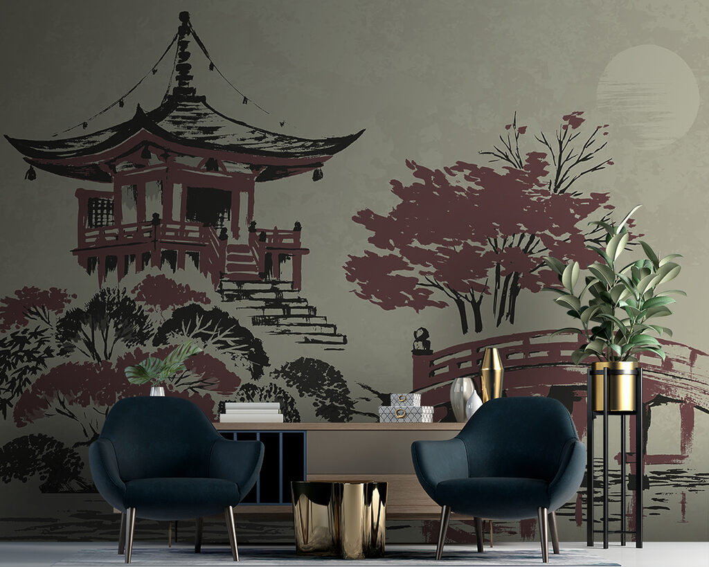 Pagoda i czerwony most — wnętrze 3