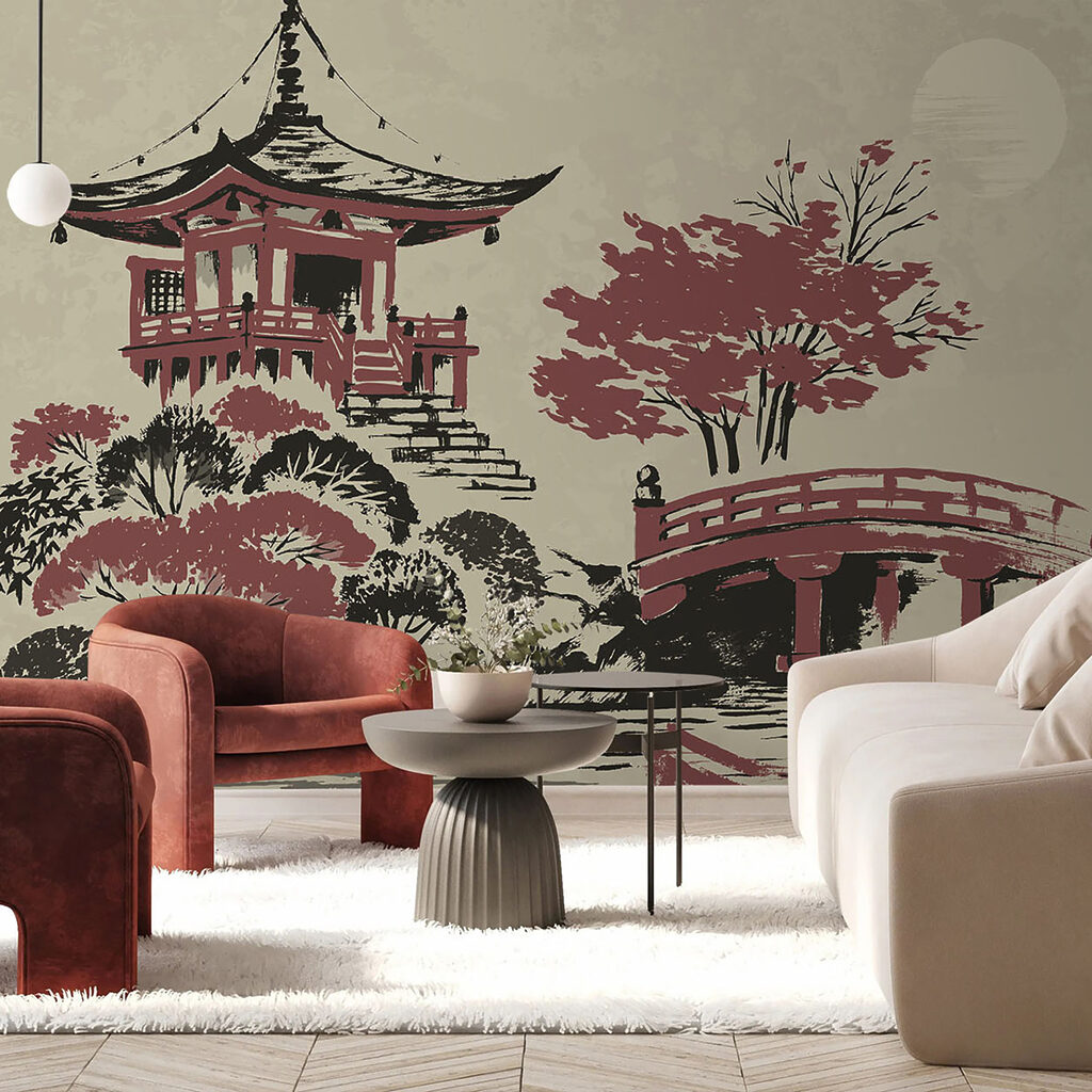 Pagoda i czerwony most — wnętrze 4
